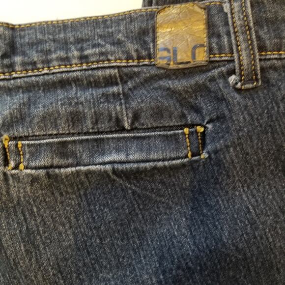 Glo Jeans by J Lo Mid Rise Straight Cut Slash Pockets Dark Rinse Juniors Size 9 - Picture 12 of 16